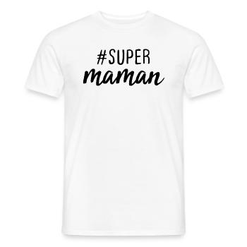 Super Maman - T-shirt homme - blanc - Devant - AI Model Male 178 dark (178cm)
