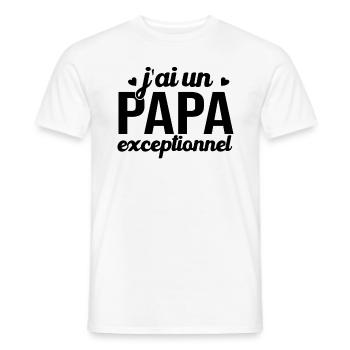 T-shirt Fête des Pères - Un Papa Exceptionnel - T-shirt homme - blanc - Devant - AI Model Male 178 dark (178cm)