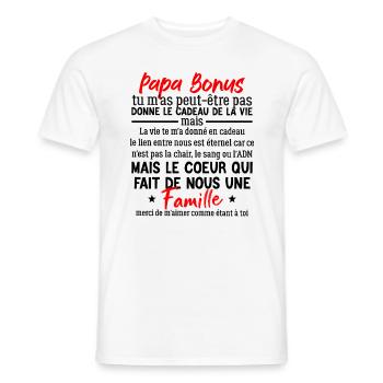 Papa bonus TU NE M’AS PEUT-ÊTRE PAS DONNE LE CADEA - T-shirt homme - blanc - Devant - AI Model Male 178 dark (178cm)
