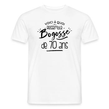 Cadeau D'anniversaire Pour Un Bogosse De 70 Ans - T-shirt homme - blanc - Devant - AI Model Male 178 dark (178cm)