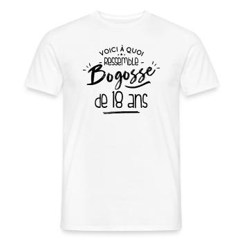 Cadeau D'anniversaire 18 Ans Pour Un Bogosse - T-shirt homme - blanc - Devant - AI Model Male 178 dark (178cm)
