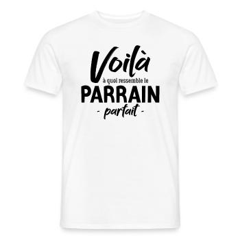 Parrain parfait cadeau demande parrain humour - T-shirt homme - blanc - Devant - AI Model Male 178 dark (178cm)