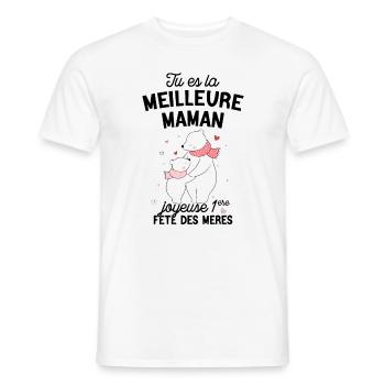 c'est ma première fête des mères - T-shirt homme - blanc - Devant - AI Model Male 178 dark (178cm)