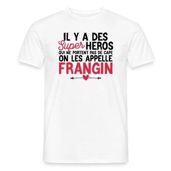 Frangin super héros - T-shirt homme - blanc - Devant - AI Model Male 178 dark (178cm)