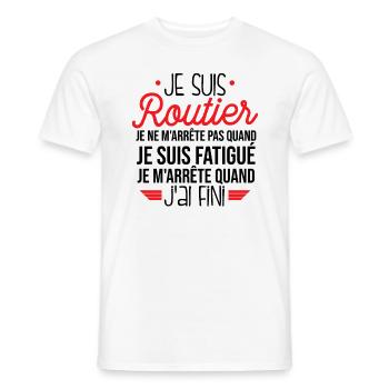 Je Suis Routier - T-shirt homme - blanc - Devant - AI Model Male 178 dark (178cm)