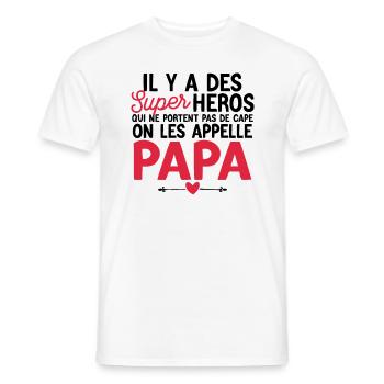 Super-héros Sans Cape : Les Papas Extraordinaires - T-shirt homme - blanc - Devant - AI Model Male 178 dark (178cm)