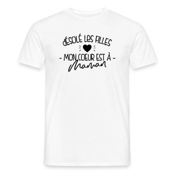 Désolé Les Filles - T-shirt homme - blanc - Devant - AI Model Male 178 dark (178cm)