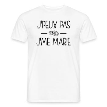 Cadeau mariage EVJF EVG - T-shirt homme - blanc - Devant - AI Model Male 178 dark (178cm)