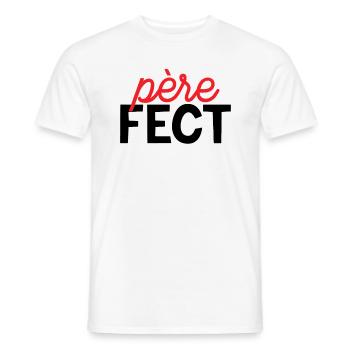 T-shirt Père Fect - T-shirt homme - blanc - Devant - AI Model Male 178 dark (178cm)
