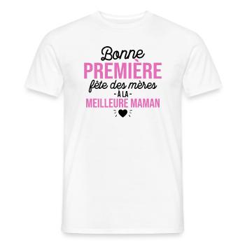 Joyeuse Fête Des Mères À La Meilleure Maman - T-shirt homme - blanc - Devant - AI Model Male 178 dark (178cm)