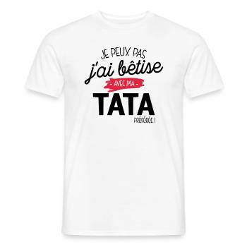 Bêtise Avec Ma Tata Préférée - T-shirt homme - blanc - Devant - AI Model Male 178 dark (178cm)
