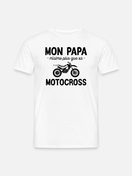 Mon Papa Motocross - T-shirt homme - blanc