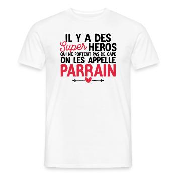 Super-héros sans cape : Les Parrains - T-shirt homme - blanc - Devant - AI Model Male 178 dark (178cm)