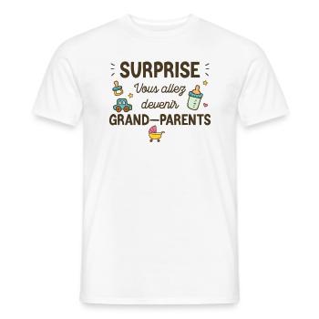 Grande Nouvelle : Bientôt Grands-parents ! - T-shirt homme - blanc - Devant - AI Model Male 178 dark (178cm)