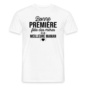 Fête Des Mères Pour La Meilleure Maman - T-shirt homme - blanc - Devant - AI Model Male 178 dark (178cm)