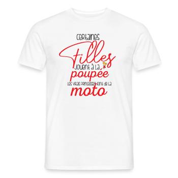 Princesses En Moto - T-shirt homme - blanc - Devant - AI Model Male 178 dark (178cm)