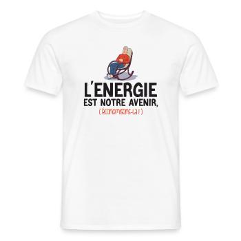 Cadeau Retraite - Énergie Et Avenir Durable - T-shirt homme - blanc - Devant - AI Model Male 178 dark (178cm)