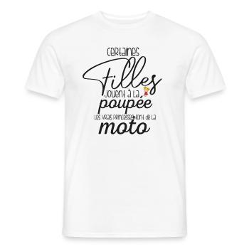 Princesses Motardes Authentiques - T-shirt homme - blanc - Devant - AI Model Male 178 dark (178cm)