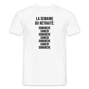 La Semaine du Retraité - T-shirt homme - blanc - Devant - AI Model Male 178 dark (178cm)