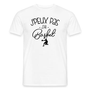 Je peux pas, j'ai basket - T-shirt homme - blanc - Devant - AI Model Male 178 dark (178cm)