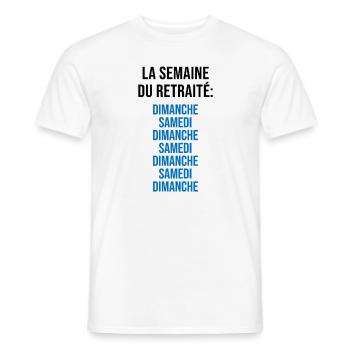 La Semaine du Retraité - T-shirt homme - blanc - Devant - AI Model Male 178 dark (178cm)