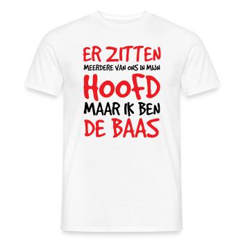 Meerdere stemmen in mijn hoofd maar ik ben de baas - Männer T-Shirt - Weiß - Vorne - AI Model Male 178 dark (178cm)