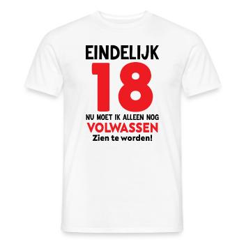 Eindelijk 18 - Volwassen worden - Männer T-Shirt - Weiß - Vorne - AI Model Male 178 dark (178cm)
