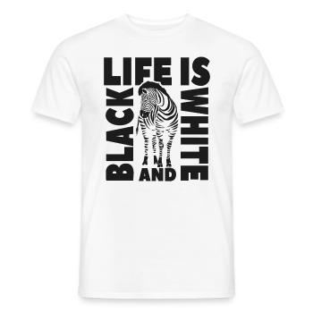 Leben ist schwarz-weiß wie ein Zebra - Männer T-Shirt - Weiß - Vorne - AI Model Male 178 dark (178cm)