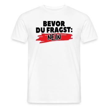 Vorherige Klärung: Nein - Männer T-Shirt - Weiß - Vorne - AI Model Male 178 dark (178cm)