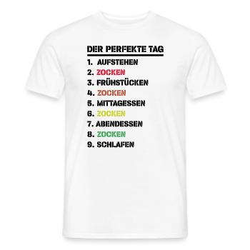 Gamer's Traumtag - Männer T-Shirt - Weiß - Vorne - AI Model Male 178 dark (178cm)