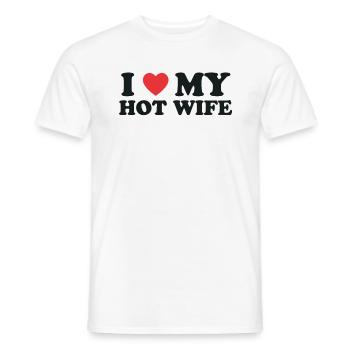 Love for my hot wife - Men's T-Shirt - white - Front - AI Model Male 178 dark (178cm)