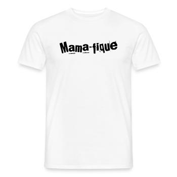 Mamafique Élégance Maternelle - T-shirt homme - blanc - Devant - AI Model Male 178 dark (178cm)