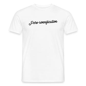 Père-sonnification Joyeuse Fusion Père-Fils - T-shirt homme - blanc - Devant - AI Model Male 178 dark (178cm)
