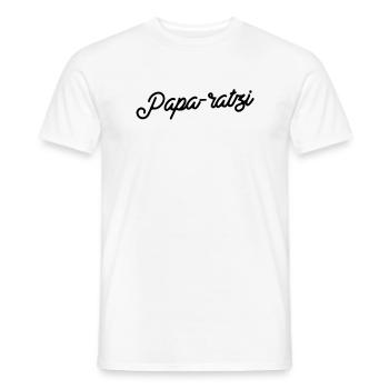 Papa-ratzi Chic - T-shirt homme - blanc - Devant - AI Model Male 178 dark (178cm)