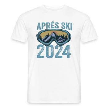 Colourful ski holidays 2024 - Men's T-Shirt - white - Front - AI Model Male 178 dark (178cm)
