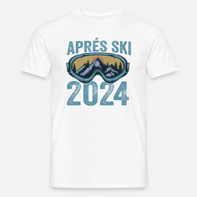 Bunter Skiurlaub 2024 - Männer T-Shirt - Weiß