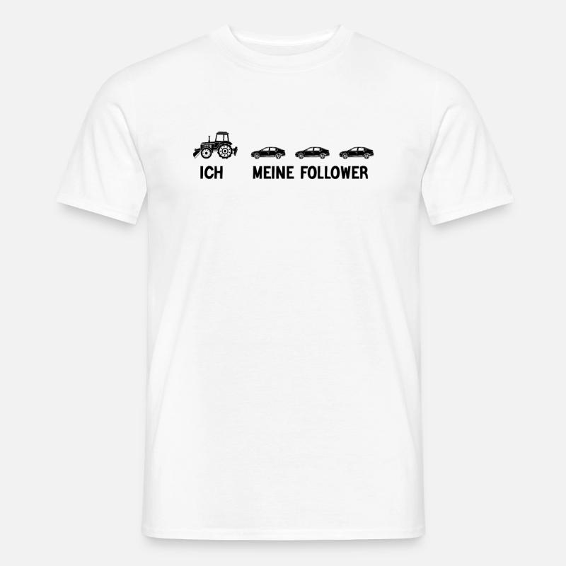 Grüne Lachender Bauer Traktor - Männer T-Shirt - Weiß