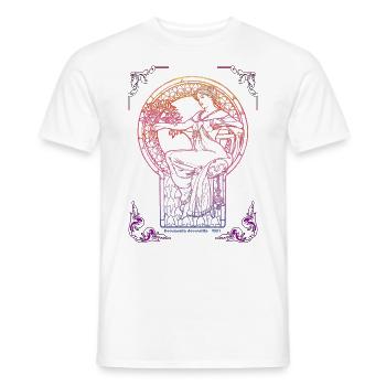 Alfons Mucha - Männer T-Shirt - Weiß - Vorne - AI Model Male 178 dark (178cm)