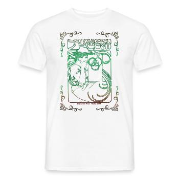 Alfons Mucha - Männer T-Shirt - Weiß - Vorne - AI Model Male 178 dark (178cm)