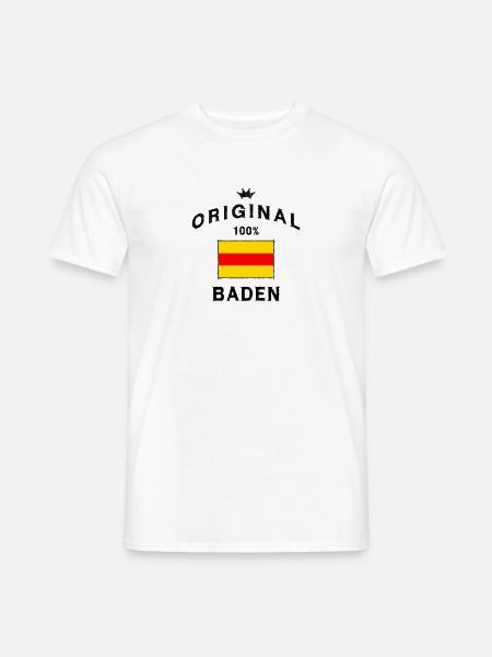 Baden badisch Flagge Fahne Badnerland Badnerlied - Männer T-Shirt - Weiß