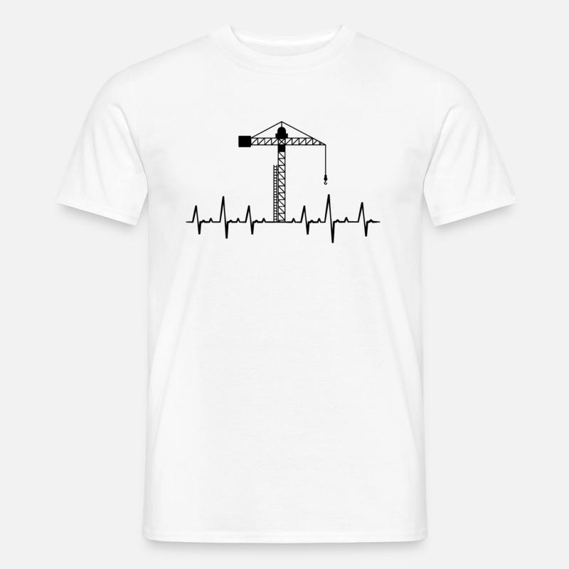 Crane cranes crane operator construction site excavator gift - Men’s T-shirt - white