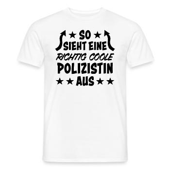 Polizistin Lustige Spruch Polizei Sprüche Geschenk - Männer T-Shirt - Weiß - Vorne - AI Model Male 178 dark (178cm)