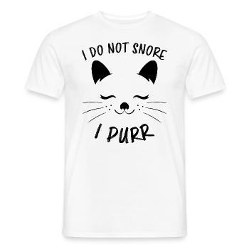Ronron ronflement Drôle Dire Cadeau de chat - T-shirt homme - blanc - Devant - AI Model Male 178 dark (178cm)