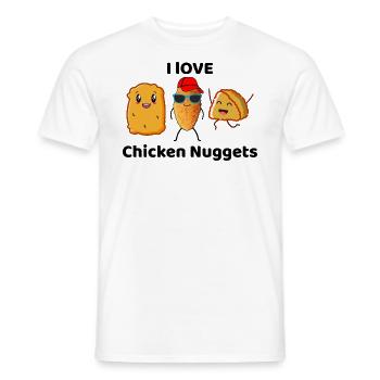 Chicken Nuggets Fast Food Lustiger Spruch - Männer T-Shirt - Weiß - Vorne - AI Model Male 178 dark (178cm)