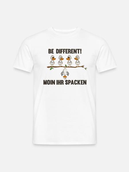 Be different sagt die Möwe Moin ihr spacken - Männer T-Shirt - Weiß