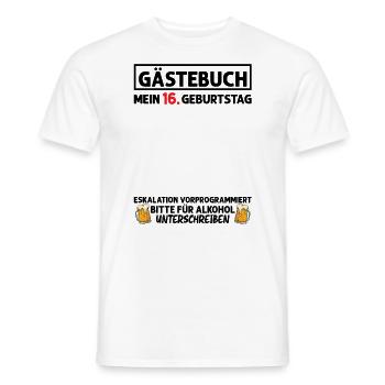 Gästebuch 16. Geburtstag Mann Frau 16 Jahre - Männer T-Shirt - Weiß - Vorne - AI Model Male 178 dark (178cm)