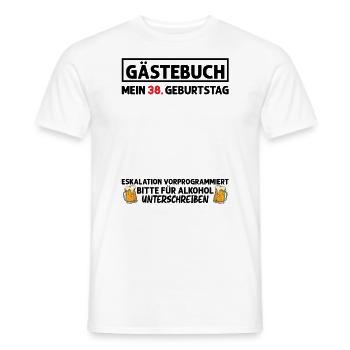 Gästebuch 38. Geburtstag Mann Frau 38 Jahre - Männer T-Shirt - Weiß - Vorne - AI Model Male 178 dark (178cm)