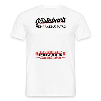 Gästebuch 47. Geburtstag Mann Frau 47 Jahre - Männer T-Shirt - Weiß - Vorne - AI Model Male 178 dark (178cm)