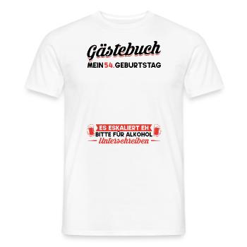 Gästebuch 54. Geburtstag Mann Frau 54 Jahre - Männer T-Shirt - Weiß - Vorne - AI Model Male 178 dark (178cm)