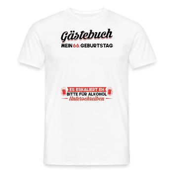 Gästebuch 66. Geburtstag Mann Frau 66 Jahre - Männer T-Shirt - Weiß - Vorne - AI Model Male 178 dark (178cm)